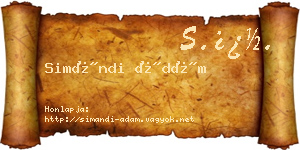 Simándi Ádám névjegykártya