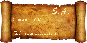 Simándi Ádám névjegykártya